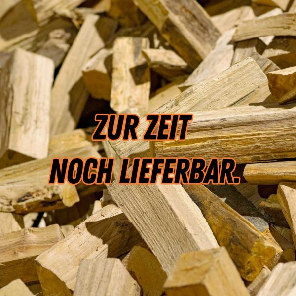 Bild von Holzscheiten mit der Aufschrift - noch lieferbar